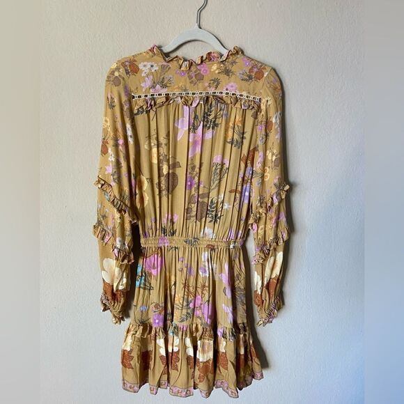 NWT Spell and Gypsy Wild Bloom Playdress Mini Mustard Dress Floral Size XS - Picture 12 of 16